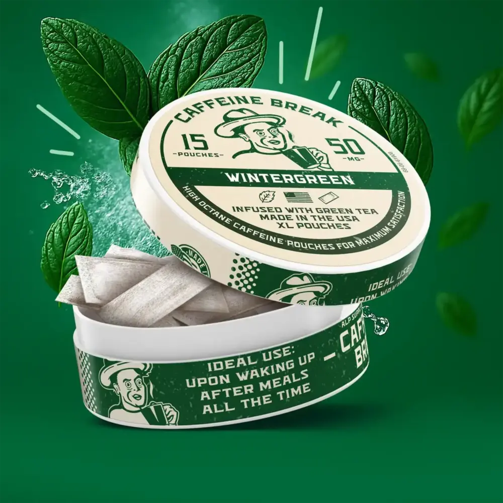 CAFFEINE BREAK Wintergreen Caffeine Pouches