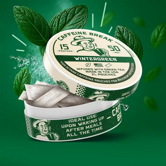CAFFEINE BREAK Wintergreen Caffeine Pouches